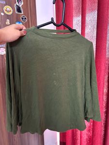 Olive Green Long Sleeve Top
