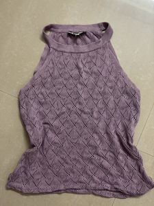 Lilac Crochet Halter Top
