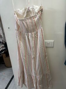 FOREVER Striped Halter Neck Maxi Dress