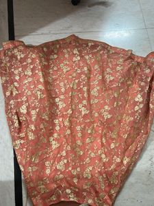 Elegant Peach Floral lhnga