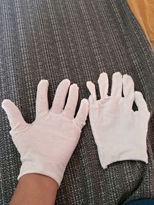 White, Cotton Gloves For Boys N Girls