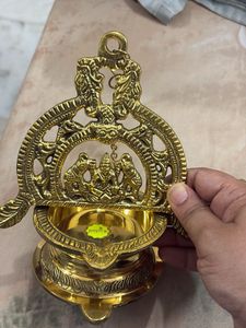 Vintage Brass Diya with Lord Shiva