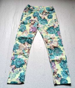 Floral Print Girls' Pants