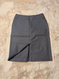 Classic Grey Pencil Skirt With Pockets