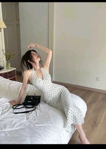 Polka Dot Halter Neck Maxi Dress