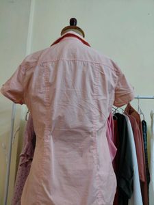 Chic Pink Short Sleeve Blouse