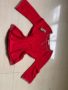 ❤️ Red Printed Square Neck Top | Soft Girl Meets P