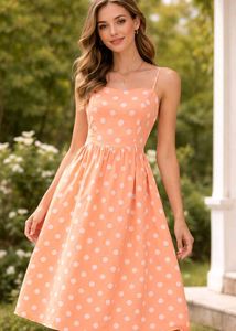 Retro Polka Dot Midi Dress