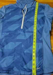 Nike Blue Geometric Zip-Up Top