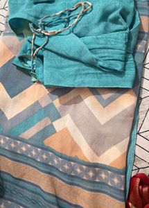 blue saree with blouse