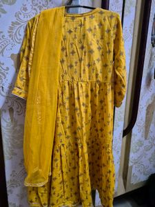 Cute Yellow Girls Kurta Set