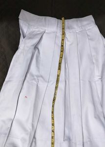Pleated White Skirt