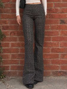 Stylish Plaid Flare Pants (39 inch)