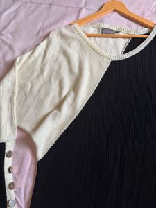 Black &amp; Cream Sweater Top | Stylish State