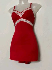 VICTORIA'S BRANDED Sexy Red Lace Trim Nightdress