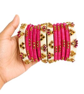 Elegant Silk Thread Bangles Set