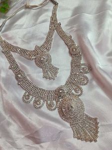 Double Layer AD  Necklace Set With Mangtika