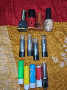 Assorted Nail Polish, Kajal & Lipsticks Bundle