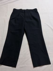 Unisex Classic Black Pleated Trousers