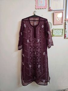 Elegant Embroidered Georgette Kurta