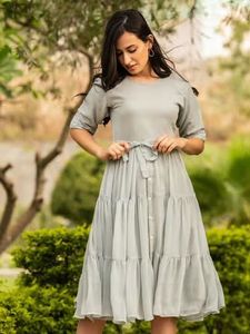 Nykaa Linen & Chiffon Dress