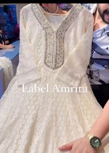 off white floor length dress/anarkali for weddings