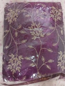 Beautiful Brinjal Colour 3 Piece Suit Set