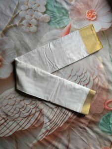 Elegant White Saree with Gold Border
