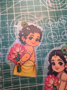 Cute Krishna &amp; Radha Iron-On Stickers