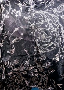Black Floral Print Kurta