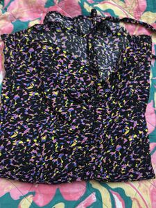 Abstract Print Long Sleeve Top