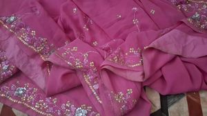 Beautiful Pink Embroidered Saree