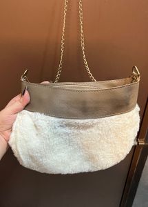 Fuzzy Bow Clutch/Sling Bag
