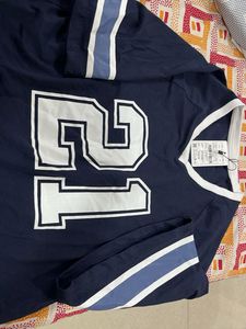 Navy Numerical Print T-Shirt