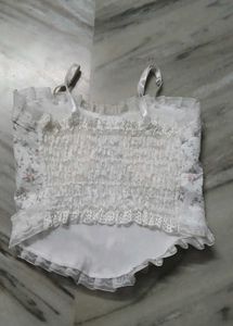 Floral Lace Trim Cami Top