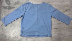 Blue Ruched V-Neck Top