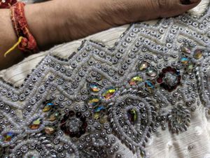 Embellished Cream Saree
