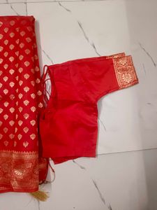 Red &amp; Gold Silk Saree