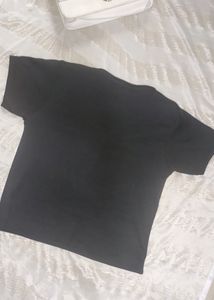 Women Black Korean Solid Top