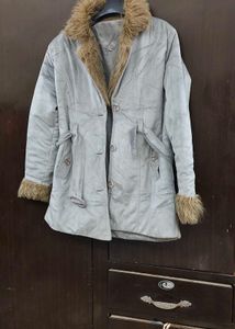 Fur Trim Grey Coat