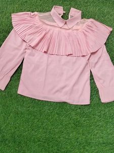Pleated Ruffle Blouse