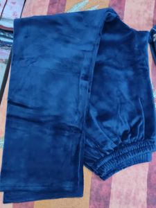 Elegant Blue Velvet Kurta Set