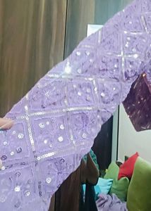 Elegant Lavender Saree with Embellished Blouse