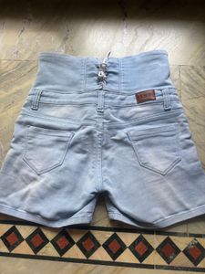 Light Wash High Waisted Denim Shorts