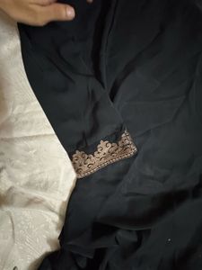 Black abaya with border