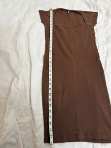 Chic Brown Bodycon Midi Dress