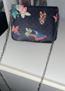 Chic Floral Bird Print Crossbody Bag