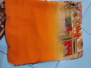 Printed Saree With Unstitched Blouse