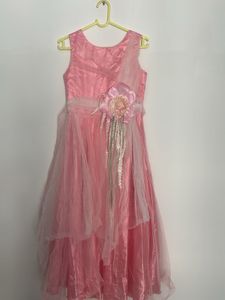 Girls Pink Party Gown