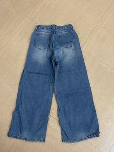 Wide Leg Blue Denim Jeans